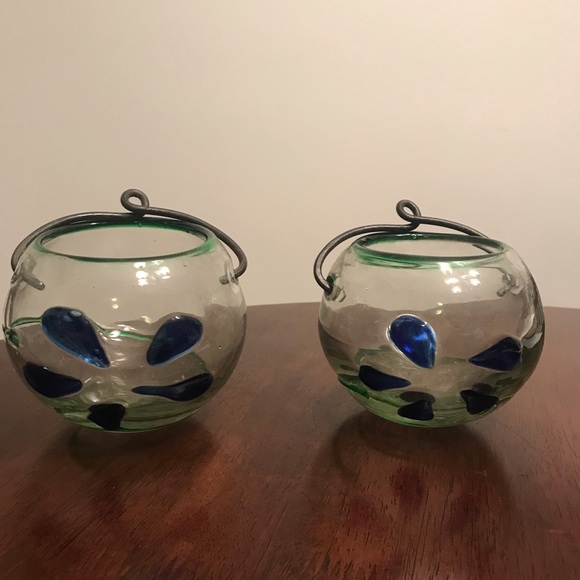 Other - Set of 2 Glass Candle Holders